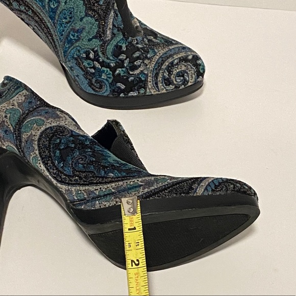 Diba green and black tapestry booties 6M 297 - Picture 2 of 10